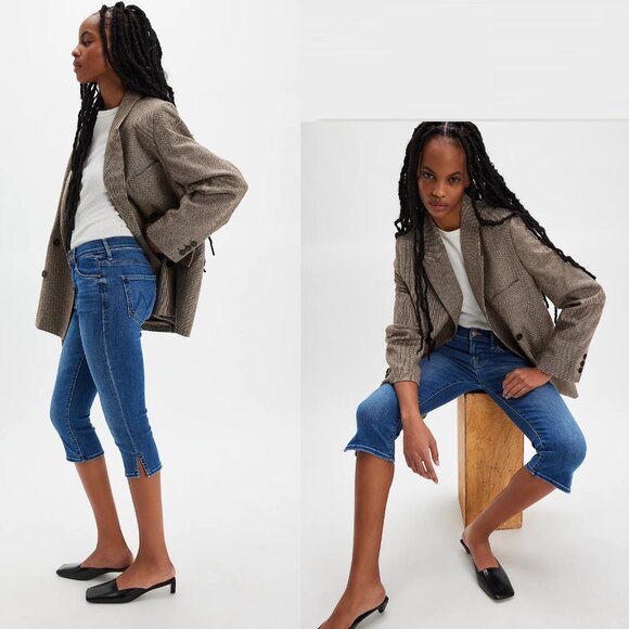 New MOTHER The Stunner Zip Bunny Snip Connect The Dots Jeans Size 25 - Picture 2 of 12